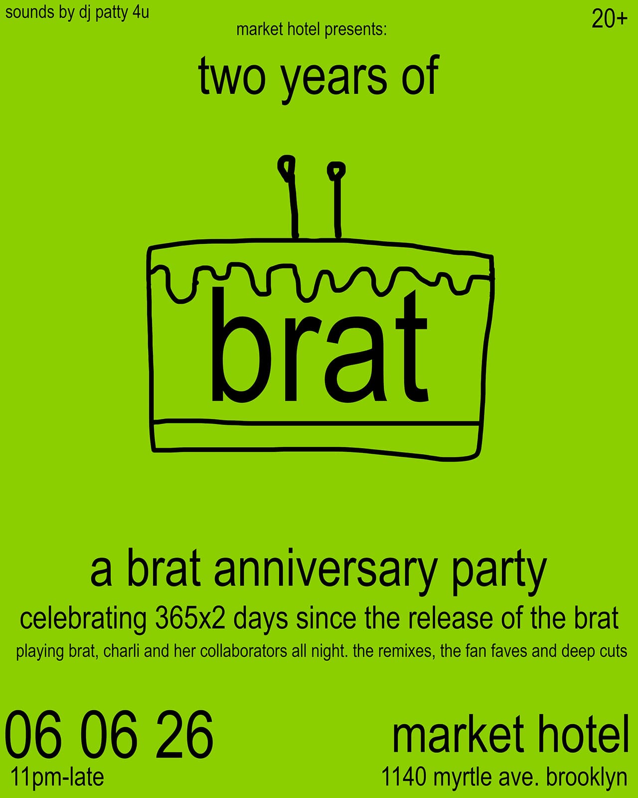brat 2 year anniversary party